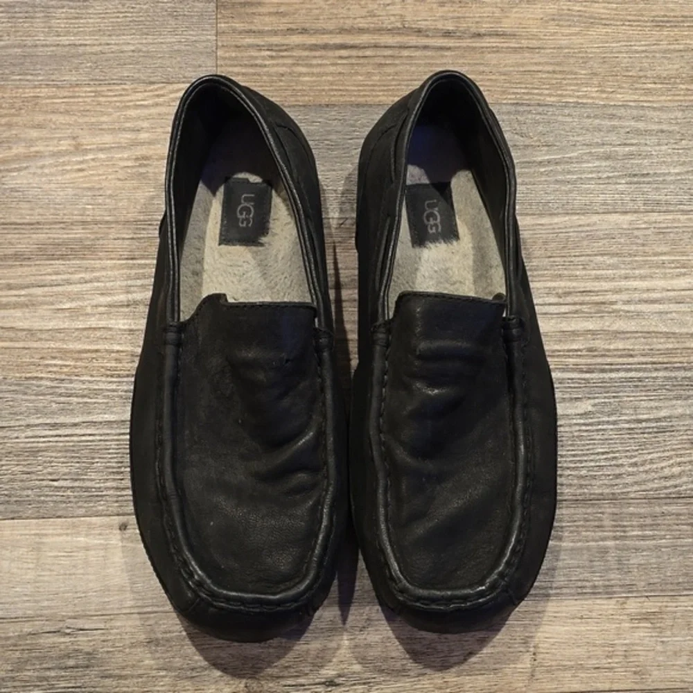 UGG Alder Shearling Line Loafers | Black | Size‎ 12 | Leather​